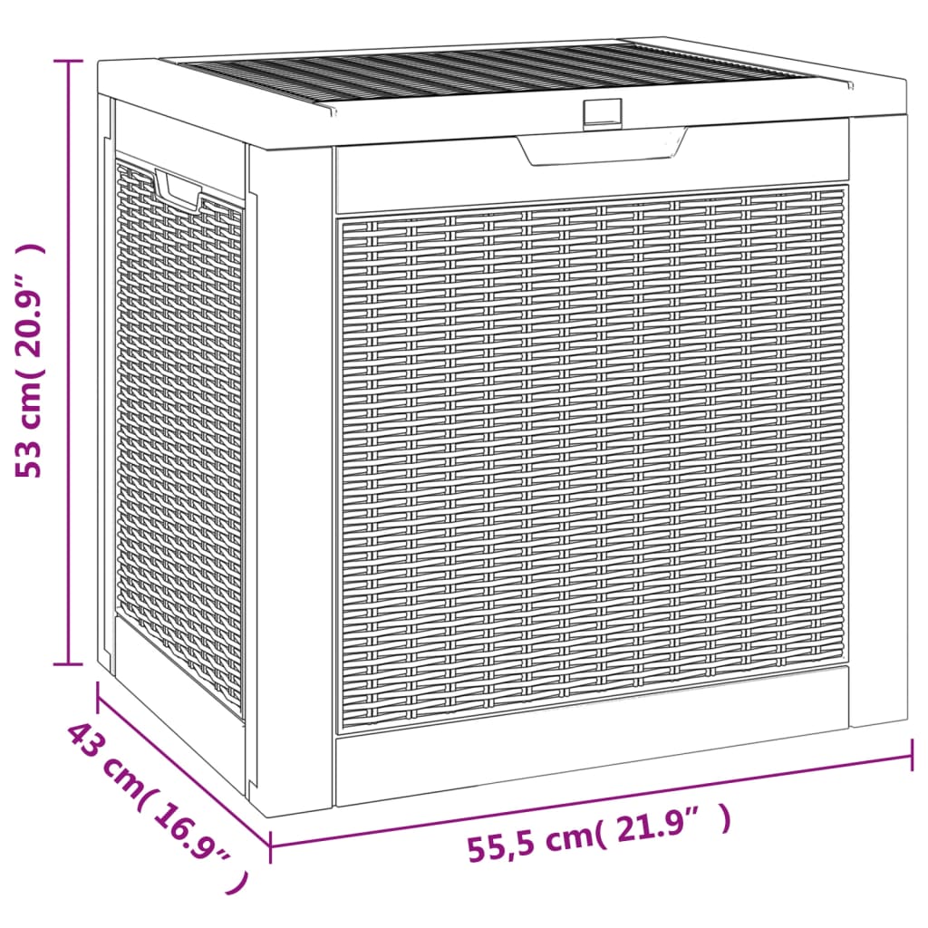 Zahradní úložný box černý 55,5 x 43 x 53 cm polypropylen