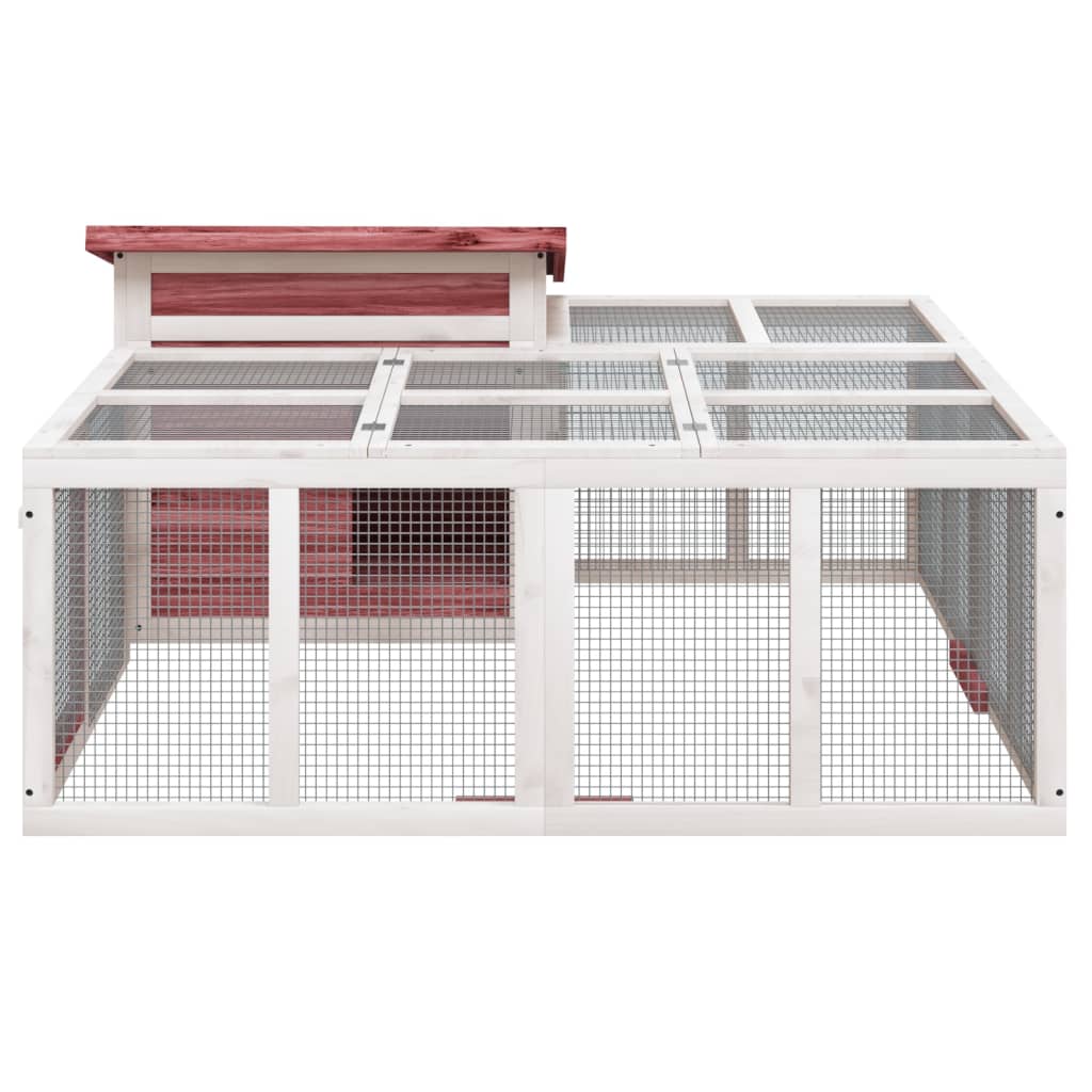 Králíkárna moka 144 x 123 x 67,5 cm masivní borové dřevo