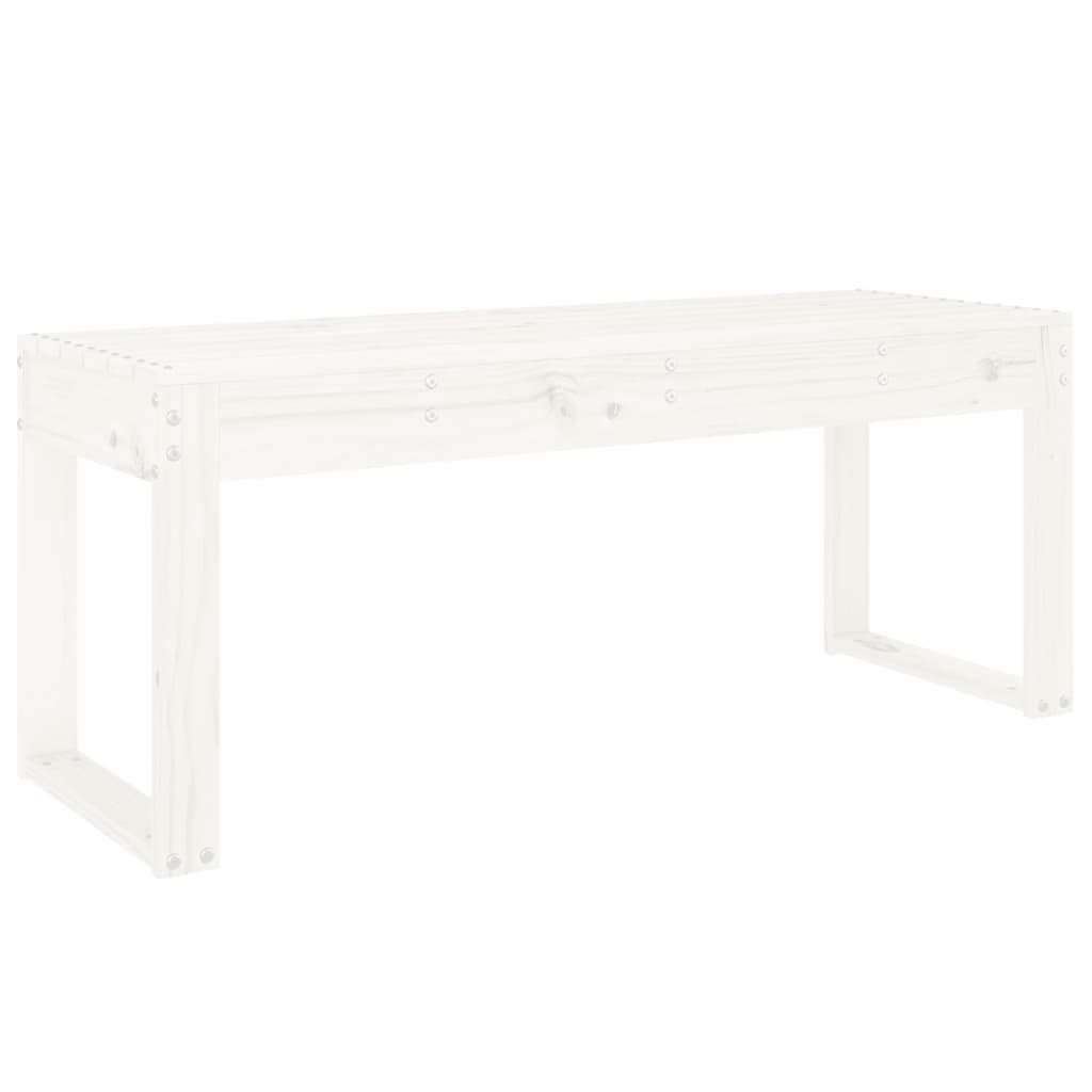 Zahradní lavice bílá 110 x 38 x 45 cm masivní borové dřevo