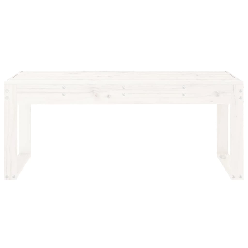 Zahradní lavice bílá 110 x 38 x 45 cm masivní borové dřevo