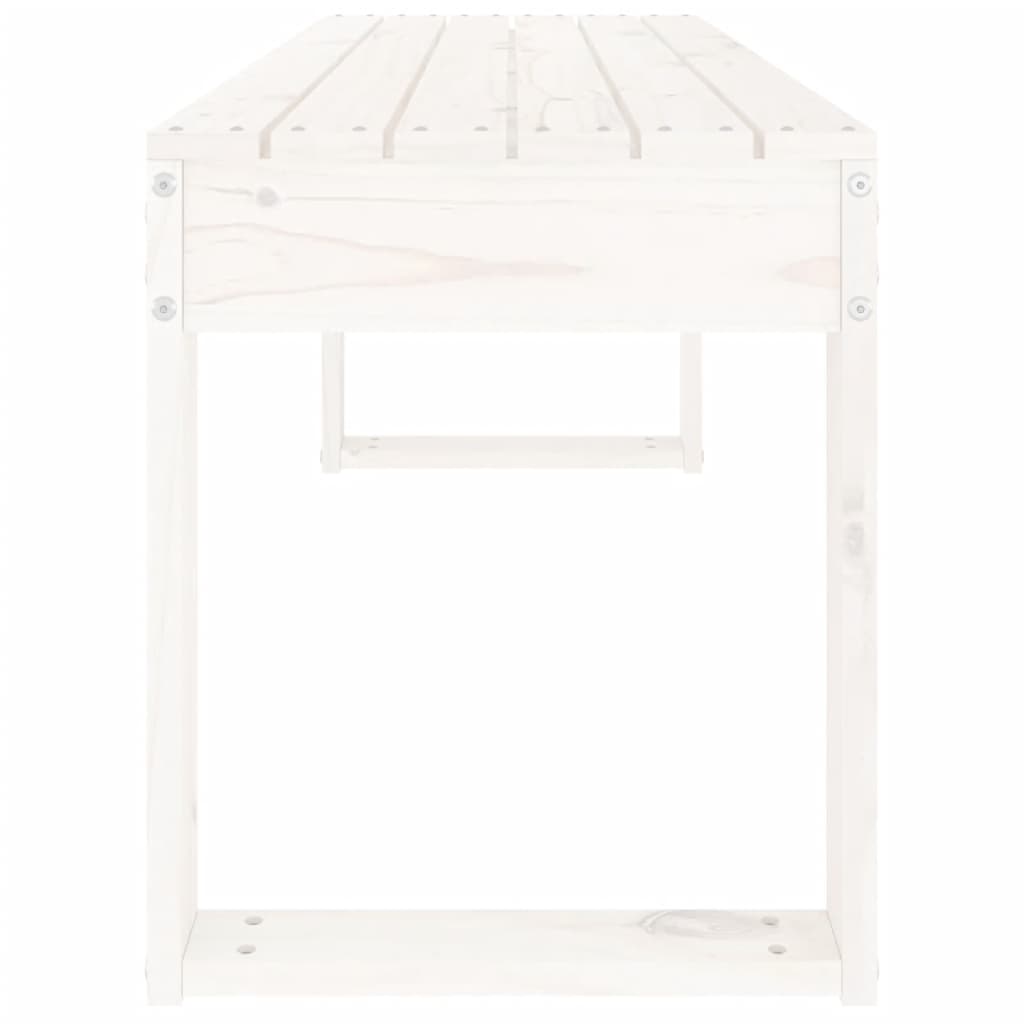 Zahradní lavice bílá 110 x 38 x 45 cm masivní borové dřevo