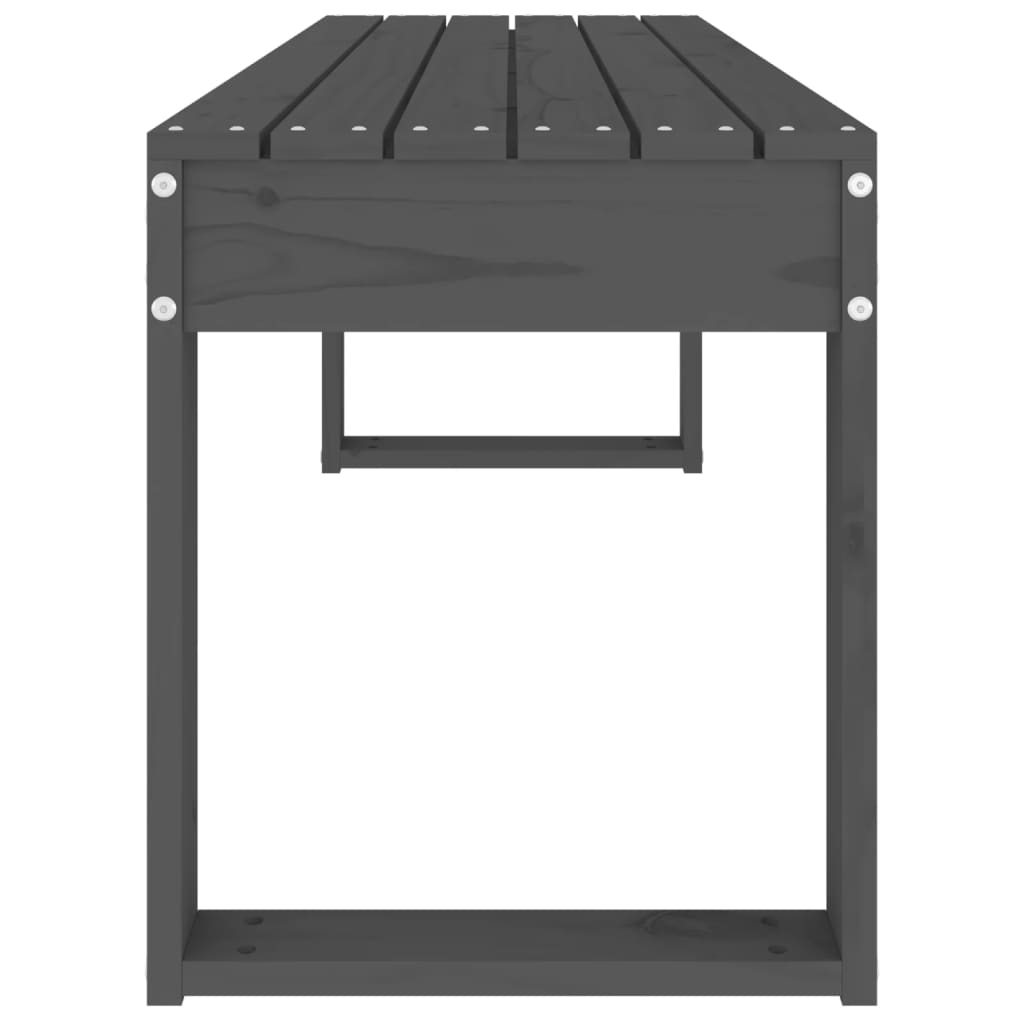 Zahradní lavice šedá 110 x 38 x 45 cm masivní borové dřevo