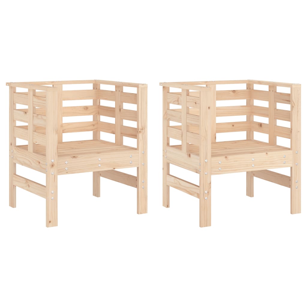 Zahradní židle 2 ks 61,5 x 53 x 71 cm masivní borové dřevo