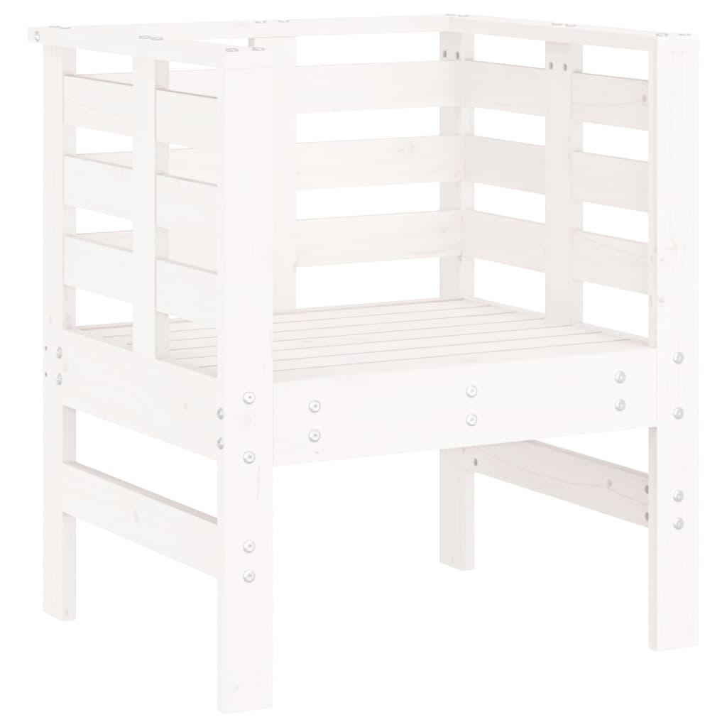 Zahradní židle 2 ks bílé 61,5 x 53 x 71 cm masivní borové dřevo