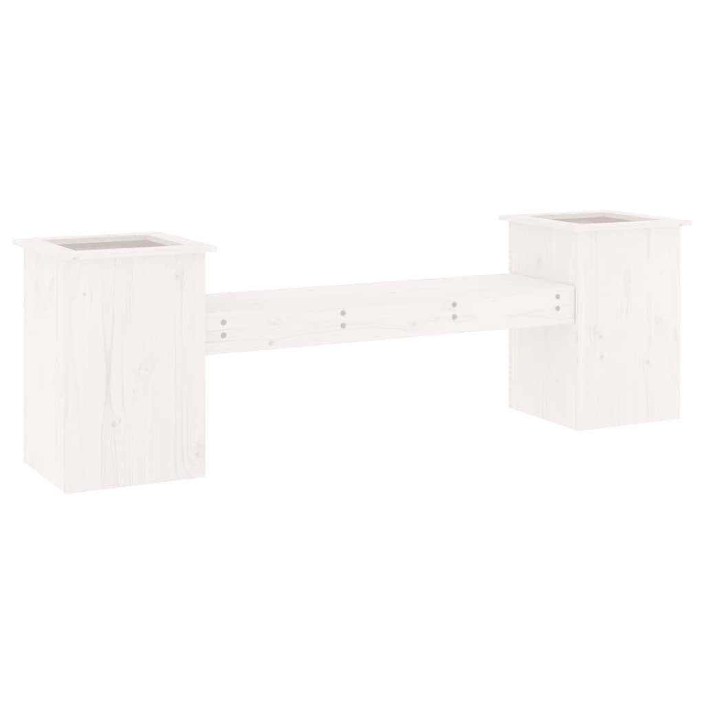 Lavice s truhlíky bílá 184,5x39,5x56,5 cm masivní borové dřevo