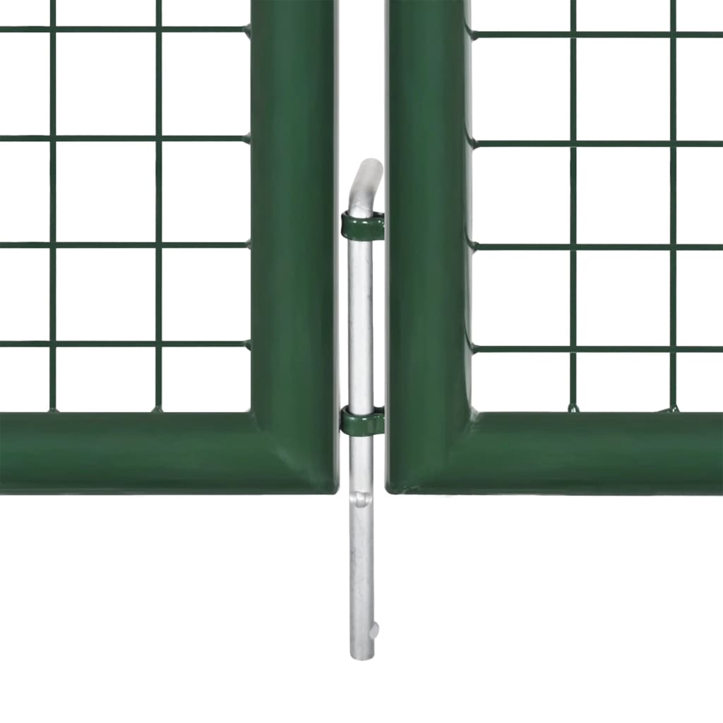 Zahradní branka s pletivem zelená 400 x 175 cm pozinkovaná ocel