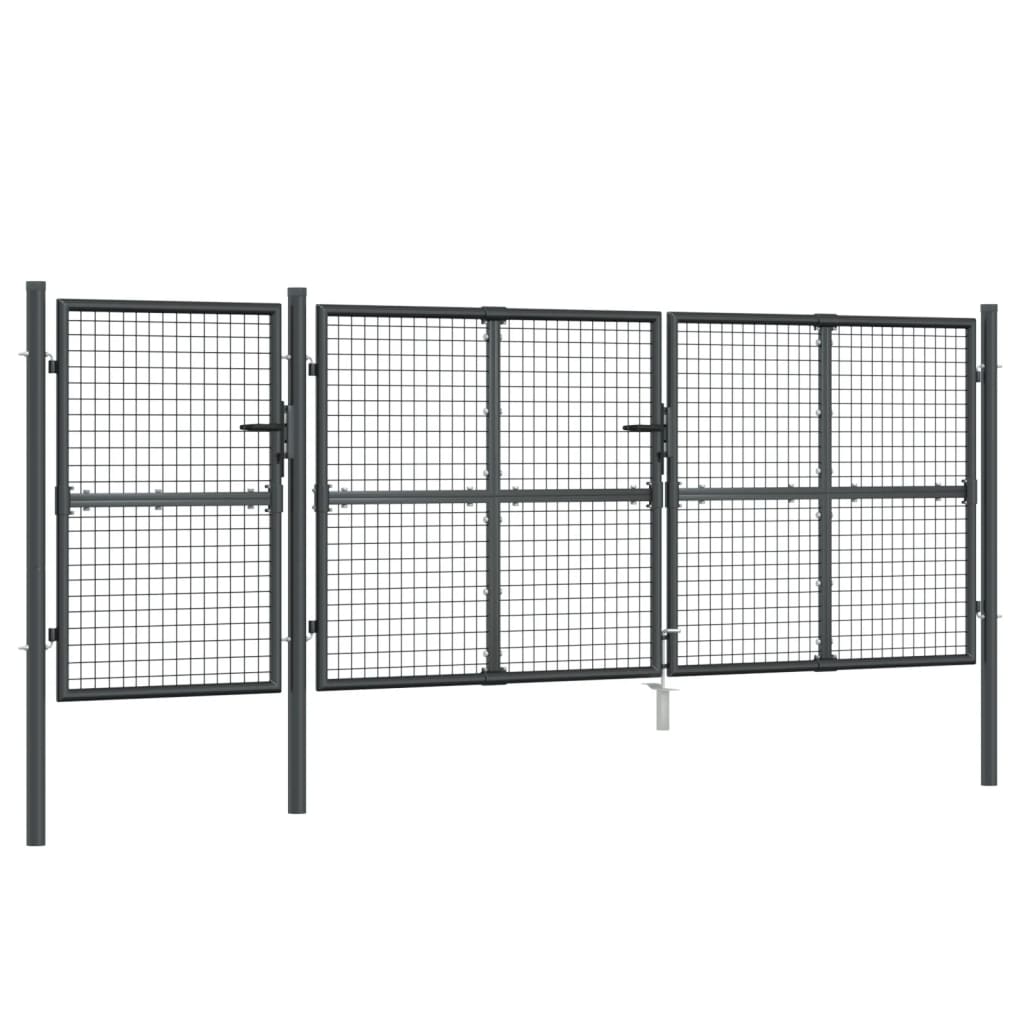 Zahradní branka s pletivem antracit 400x175 cm pozinkovaná ocel