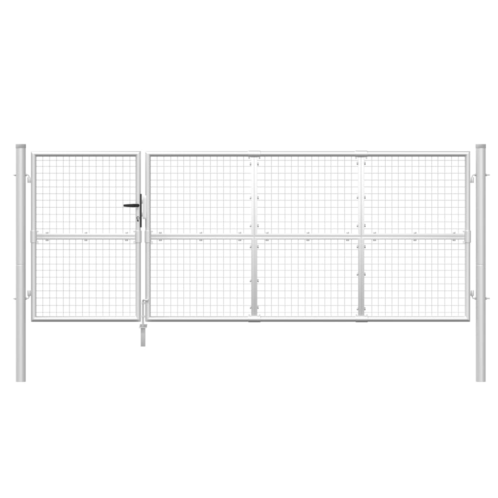 Zahradní branka s pletivem stříbrná 350x175 cm pozinkovaná ocel