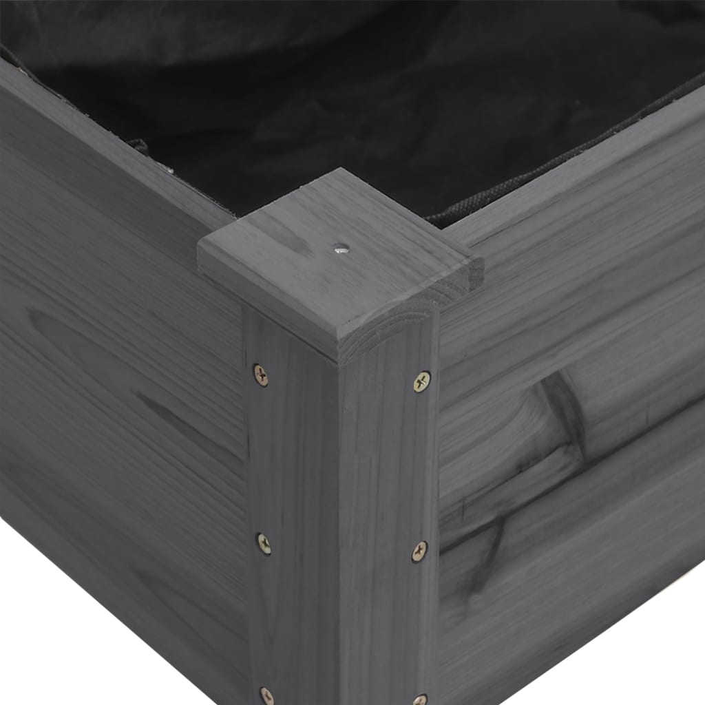 Truhlík na kolečkách s vložkou šedý 118x59x80 cm masivní jedle