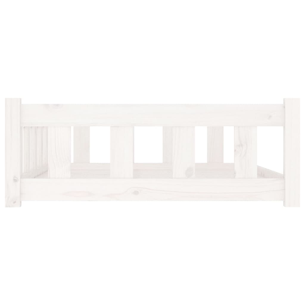 Pelíšek pro psy bílý 105,5 x 75,5 x 28 cm masivní borovice