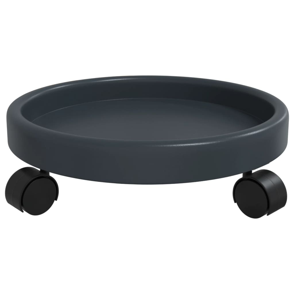 Vozíky na rostliny na kolečkách 2 ks šedé průměr 34 cm 35 kg