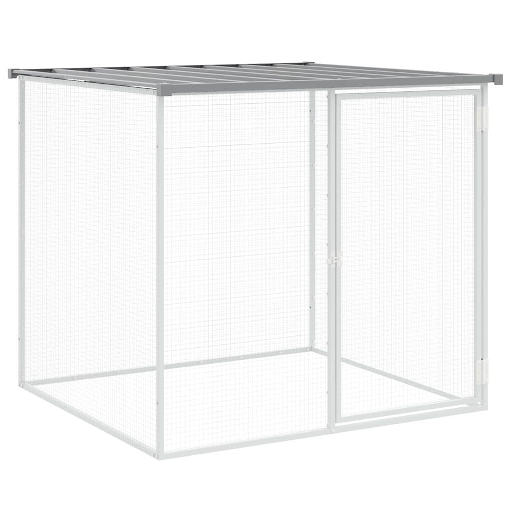 Klec pro kuřata se střechou světle šedá 103 x 98 x 90 cm ocel