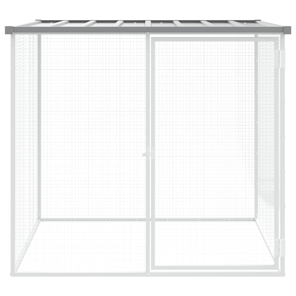 Klec pro kuřata se střechou světle šedá 103 x 98 x 90 cm ocel