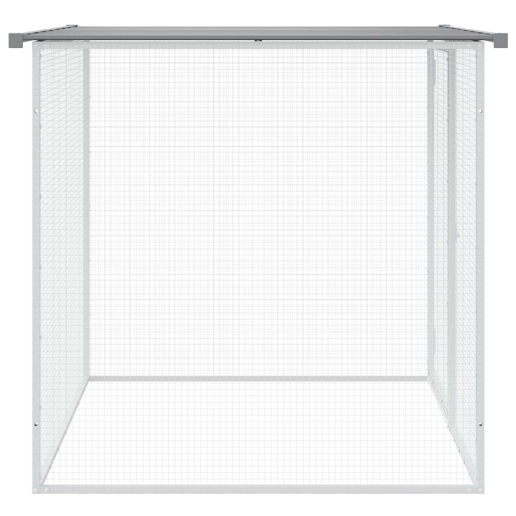 Klec pro kuřata se střechou světle šedá 103 x 98 x 90 cm ocel