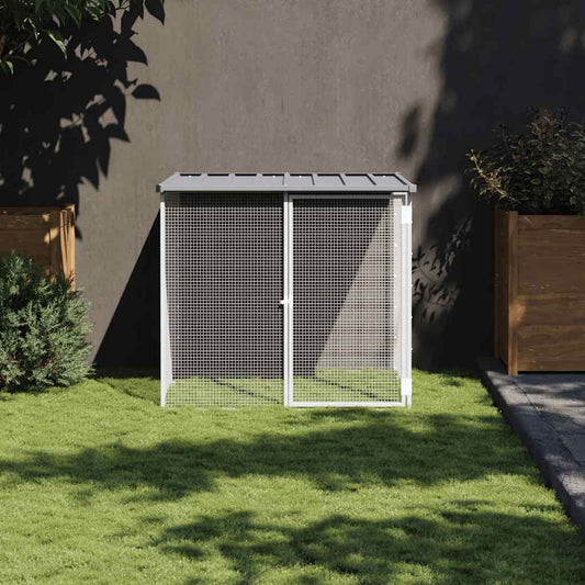 Klec pro kuřata se střechou světle šedá 103 x 98 x 90 cm ocel