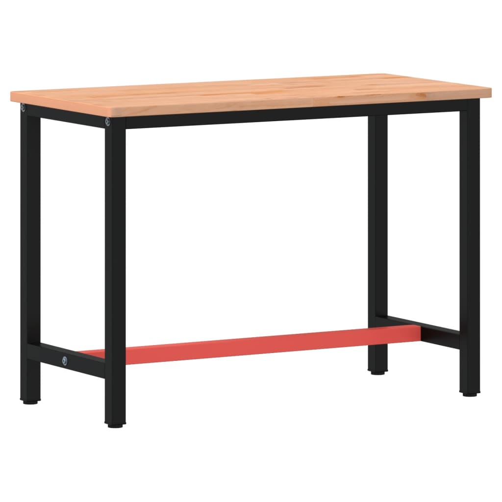 Pracovní stůl 115 x 55 x 81,5 cm masivní bukové dřevo a kov