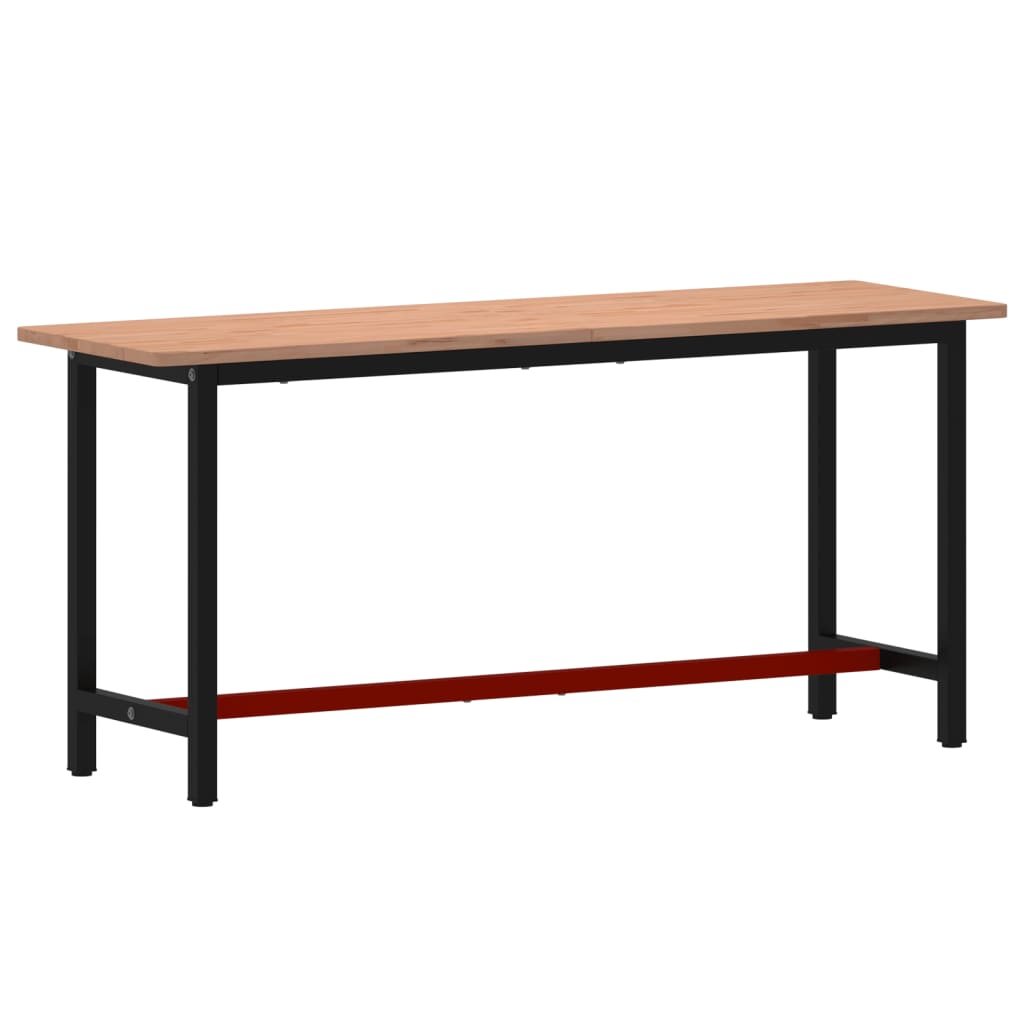 Pracovní stůl 180 x 55 x 81,5 cm masivní bukové dřevo a kov