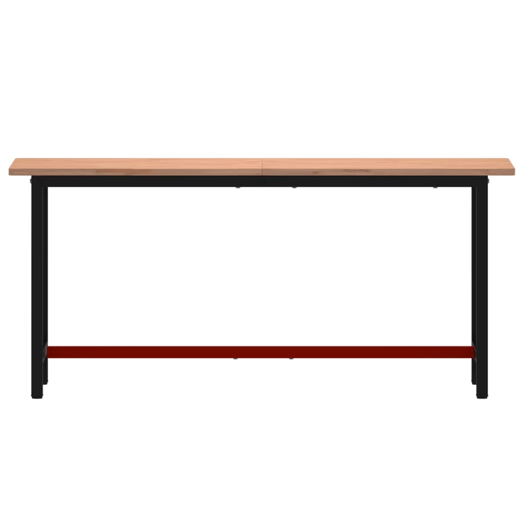 Pracovní stůl 180 x 55 x 81,5 cm masivní bukové dřevo a kov