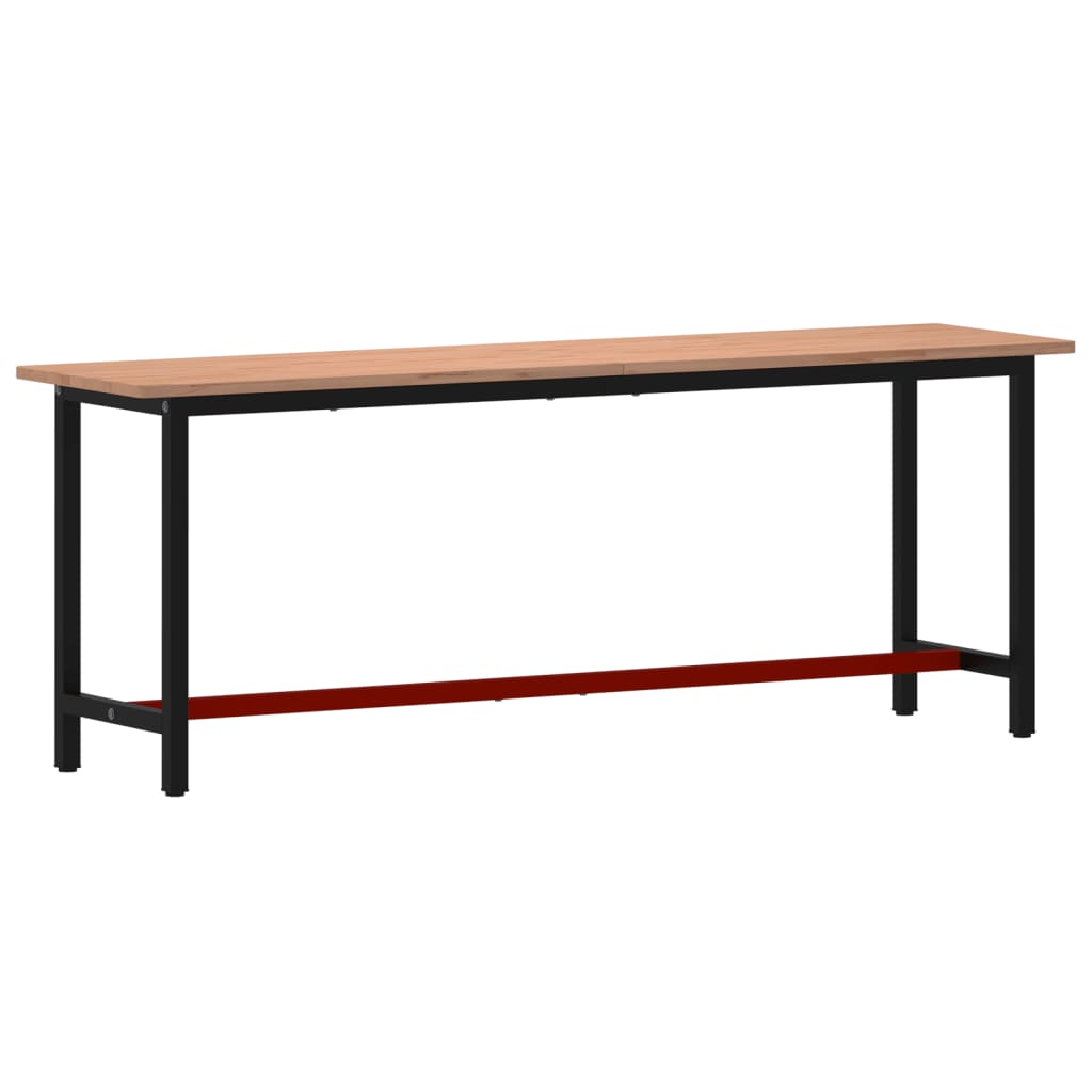 Pracovní stůl 220 x 55 x 81,5 cm masivní bukové dřevo a kov