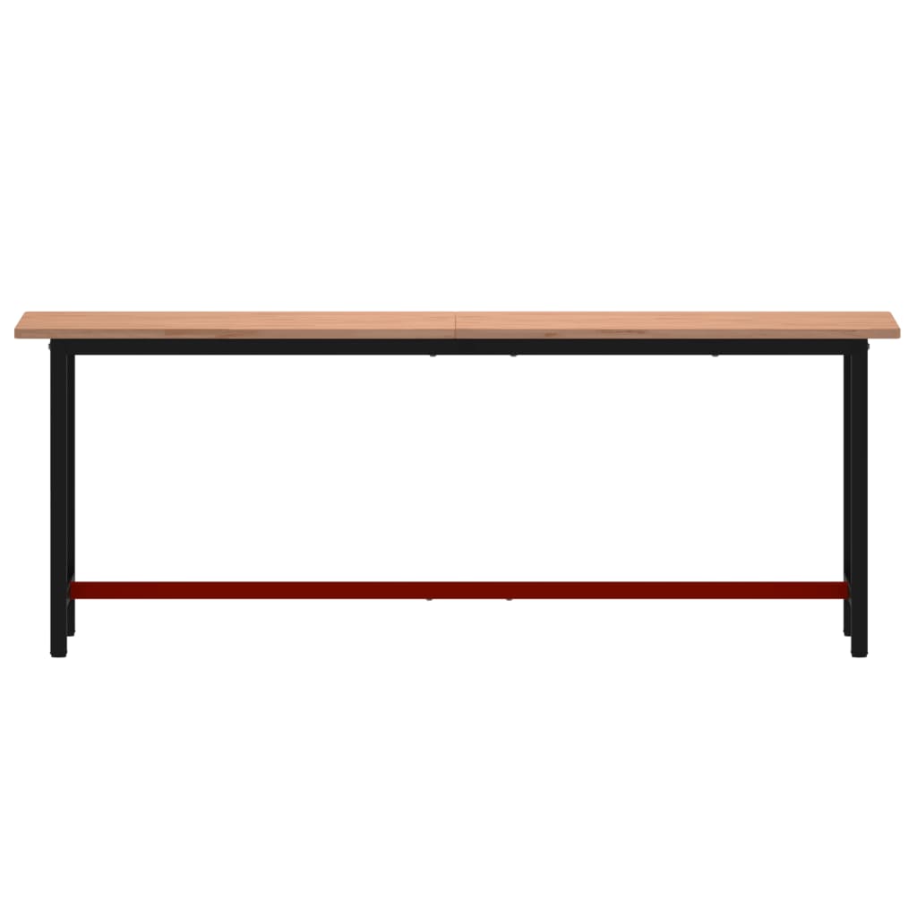 Pracovní stůl 220 x 55 x 81,5 cm masivní bukové dřevo a kov
