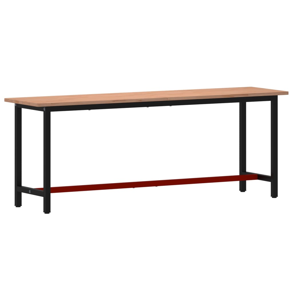 Pracovní stůl 220 x 55 x 81,5 cm masivní bukové dřevo a kov