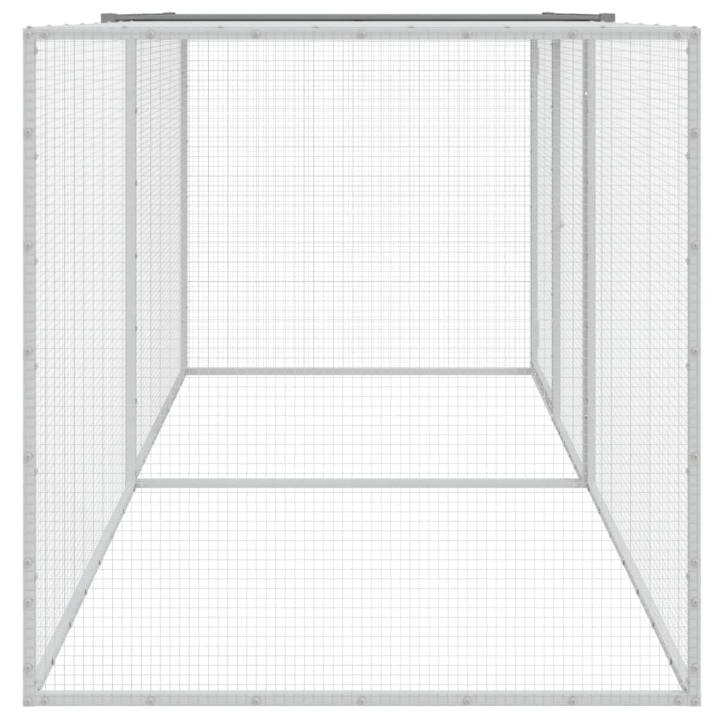 Klec pro kuřata se střechou světle šedá 203 x 98 x 90 cm ocel