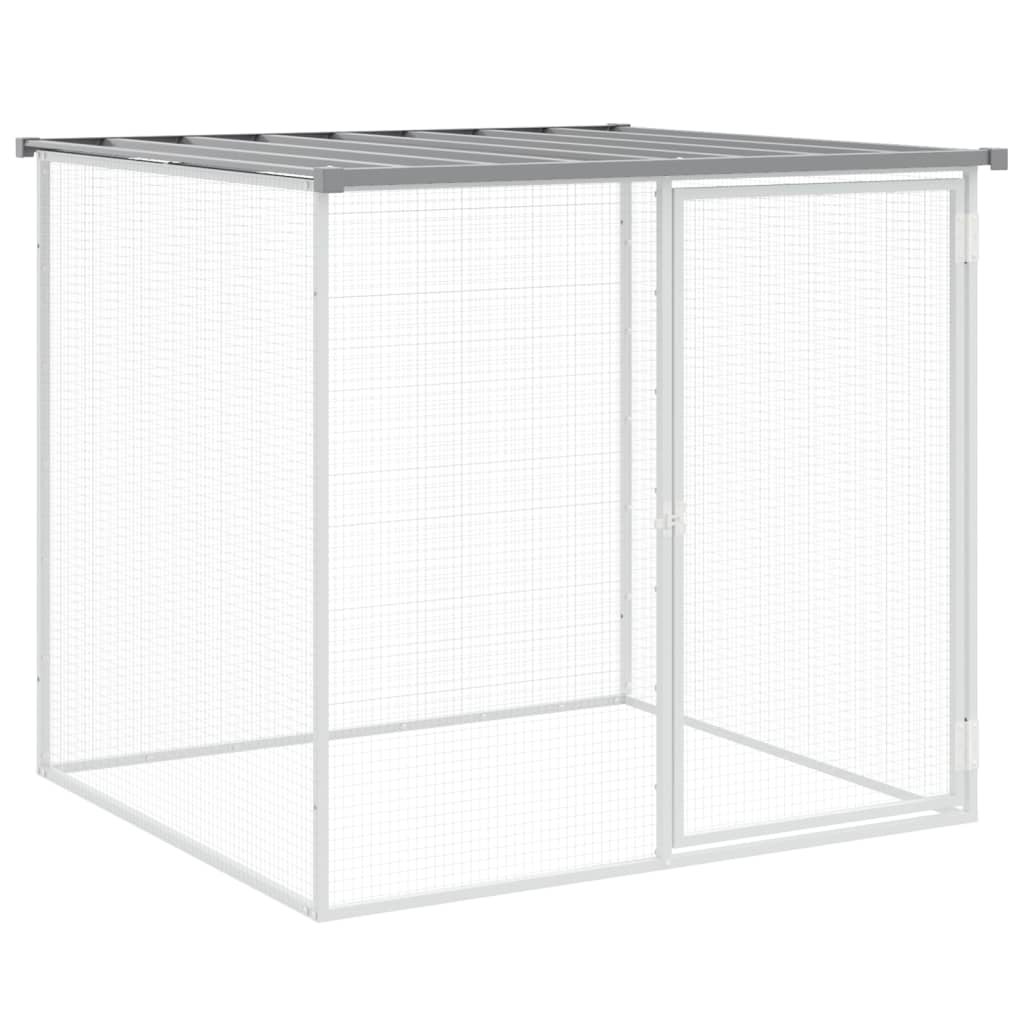 Klec pro kuřata se střechou světle šedá 603 x 98 x 90 cm ocel