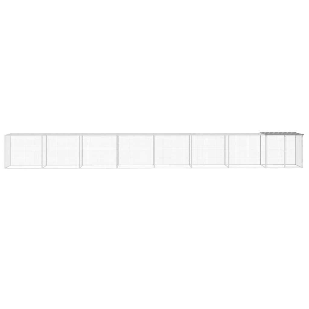 Klec pro kuřata se střechou světle šedá 803 x 98 x 90 cm ocel