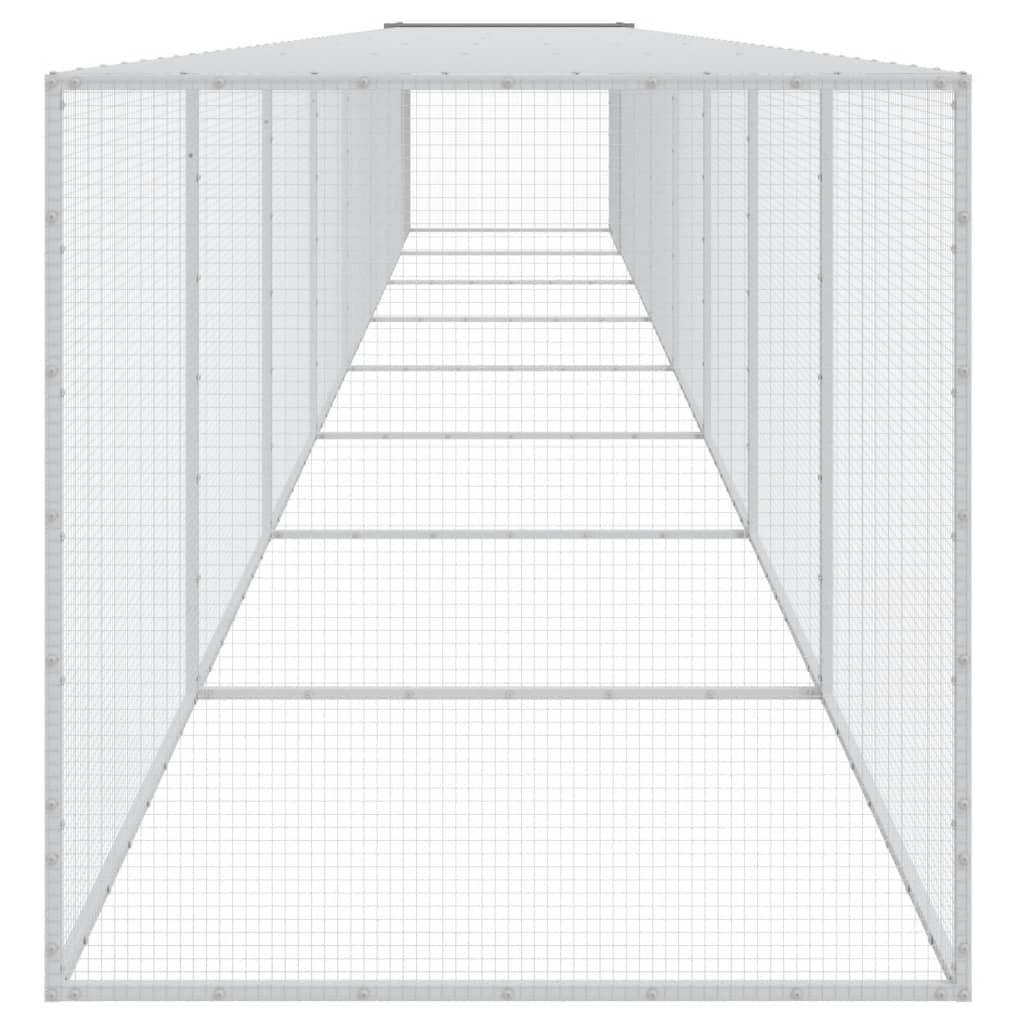 Klec pro kuřata se střechou světle šedá 803 x 98 x 90 cm ocel