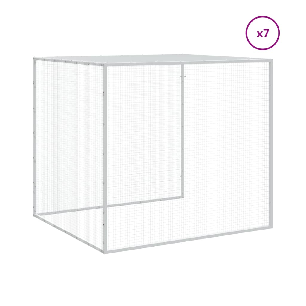 Klec pro kuřata se střechou světle šedá 803 x 98 x 90 cm ocel