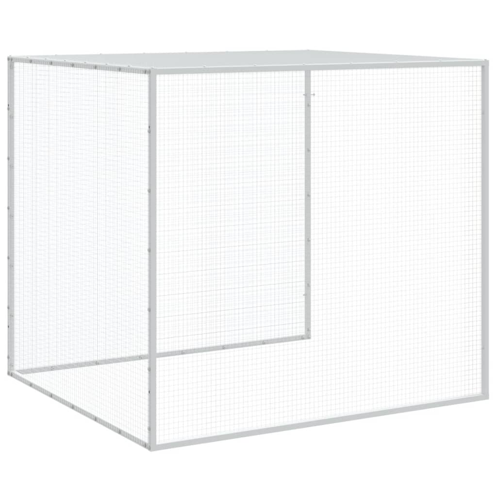 Klec pro kuřata se střechou světle šedá 803 x 98 x 90 cm ocel