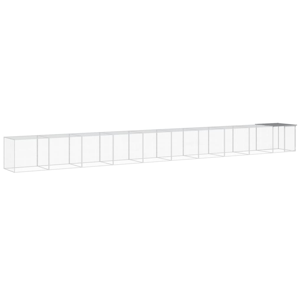 Klec pro kuřata se střechou světle šedá 1 003 x 98 x 90 cm ocel