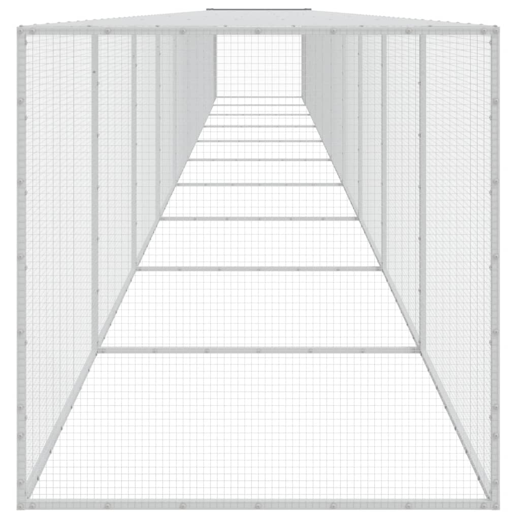 Klec pro kuřata se střechou světle šedá 1 003 x 98 x 90 cm ocel