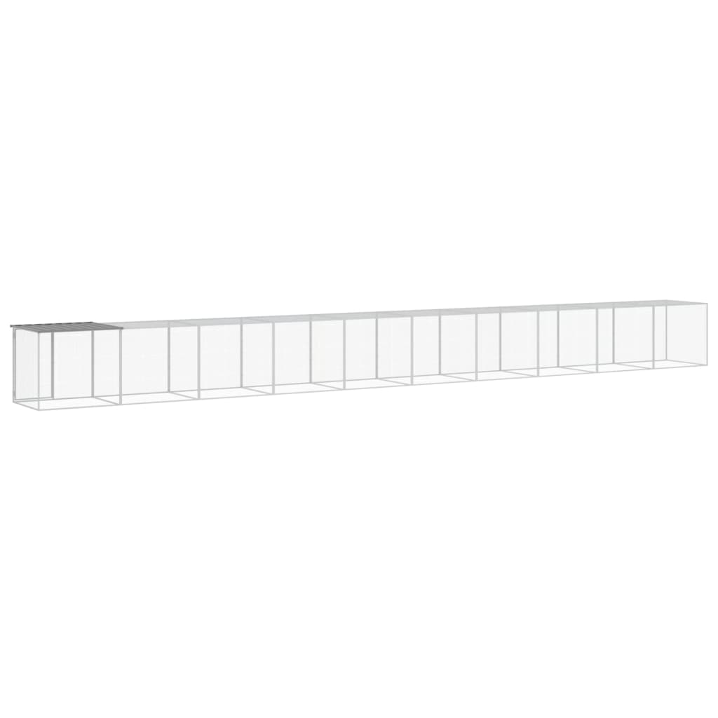 Klec pro kuřata se střechou světle šedá 1 003 x 98 x 90 cm ocel