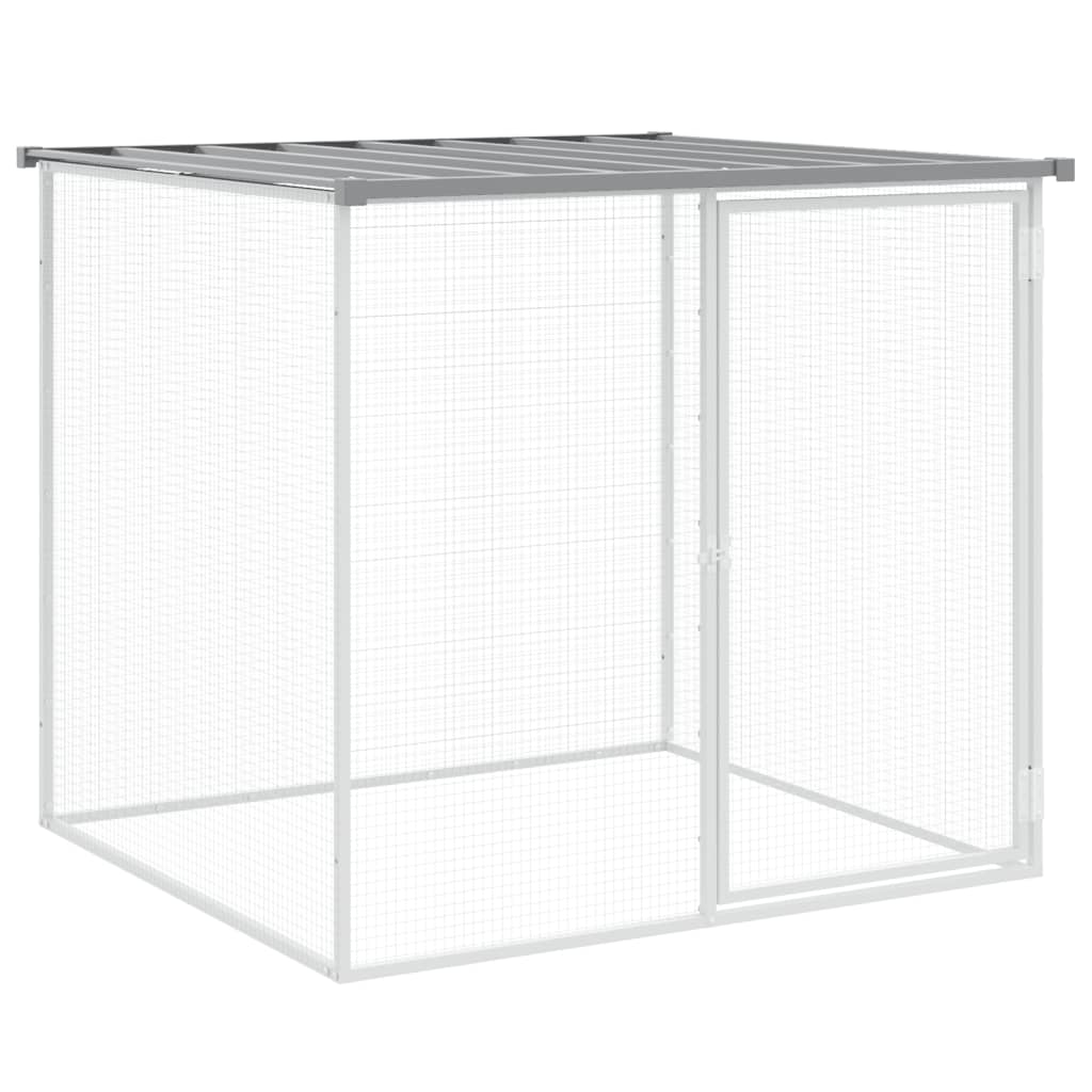 Klec pro kuřata se střechou světle šedá 1 003 x 98 x 90 cm ocel