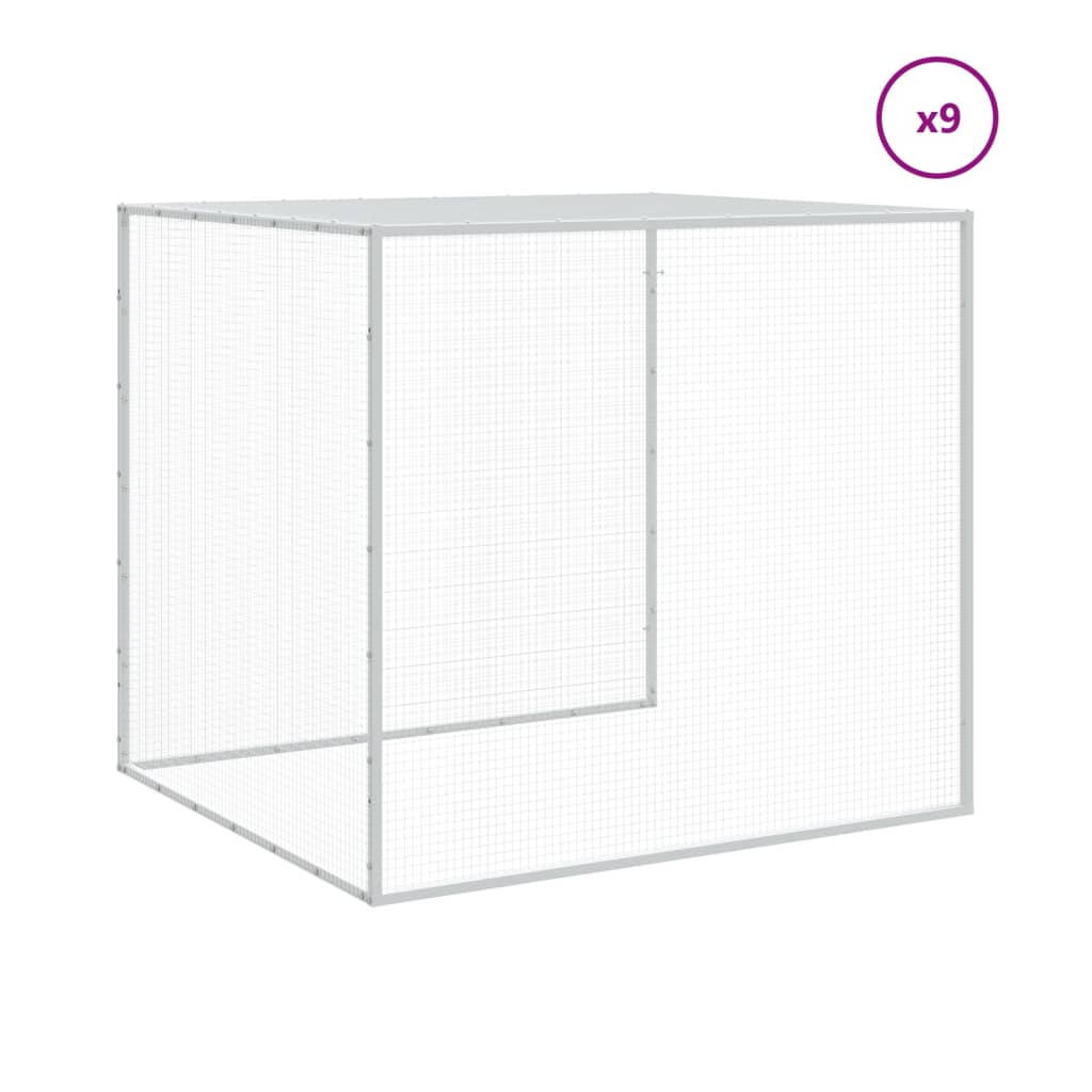 Klec pro kuřata se střechou světle šedá 1 003 x 98 x 90 cm ocel