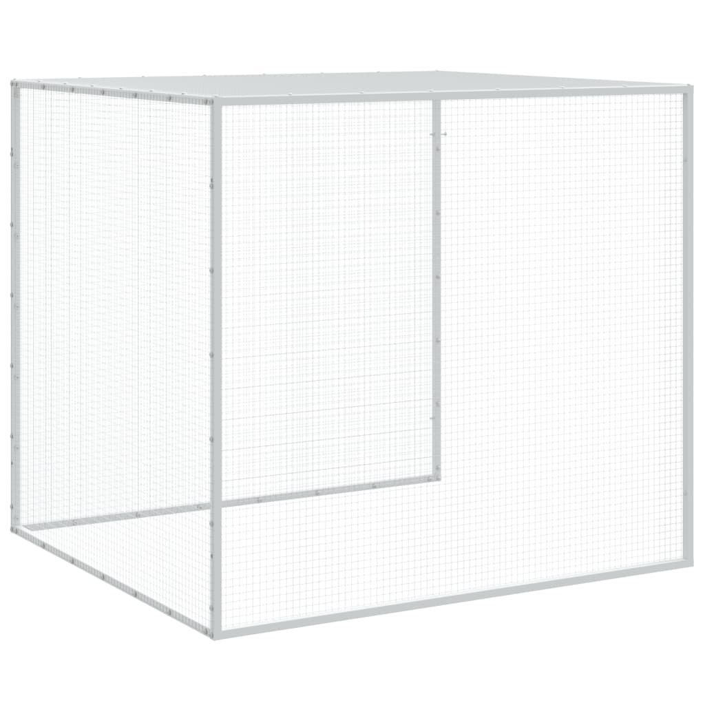 Klec pro kuřata se střechou světle šedá 1 003 x 98 x 90 cm ocel