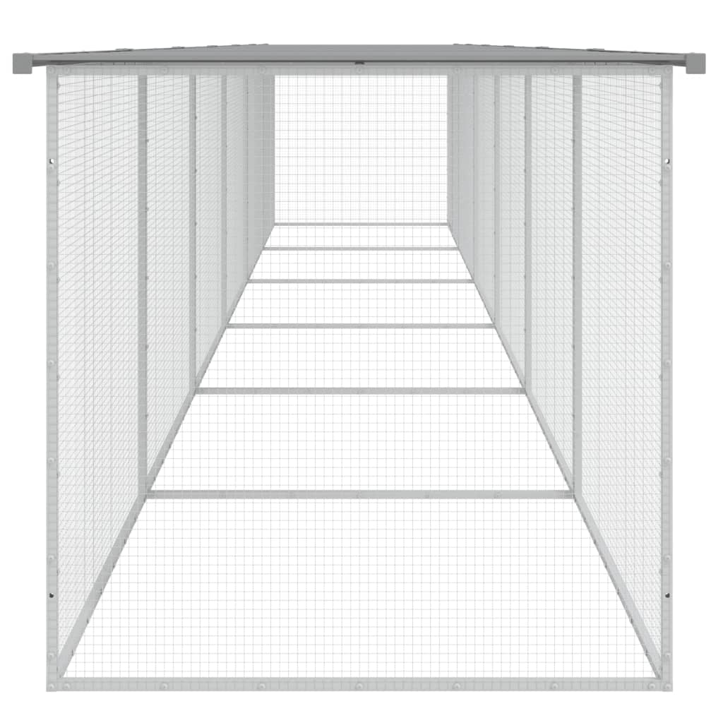 Klec pro kuřata se střechou světle šedá 603 x 98 x 90 cm ocel