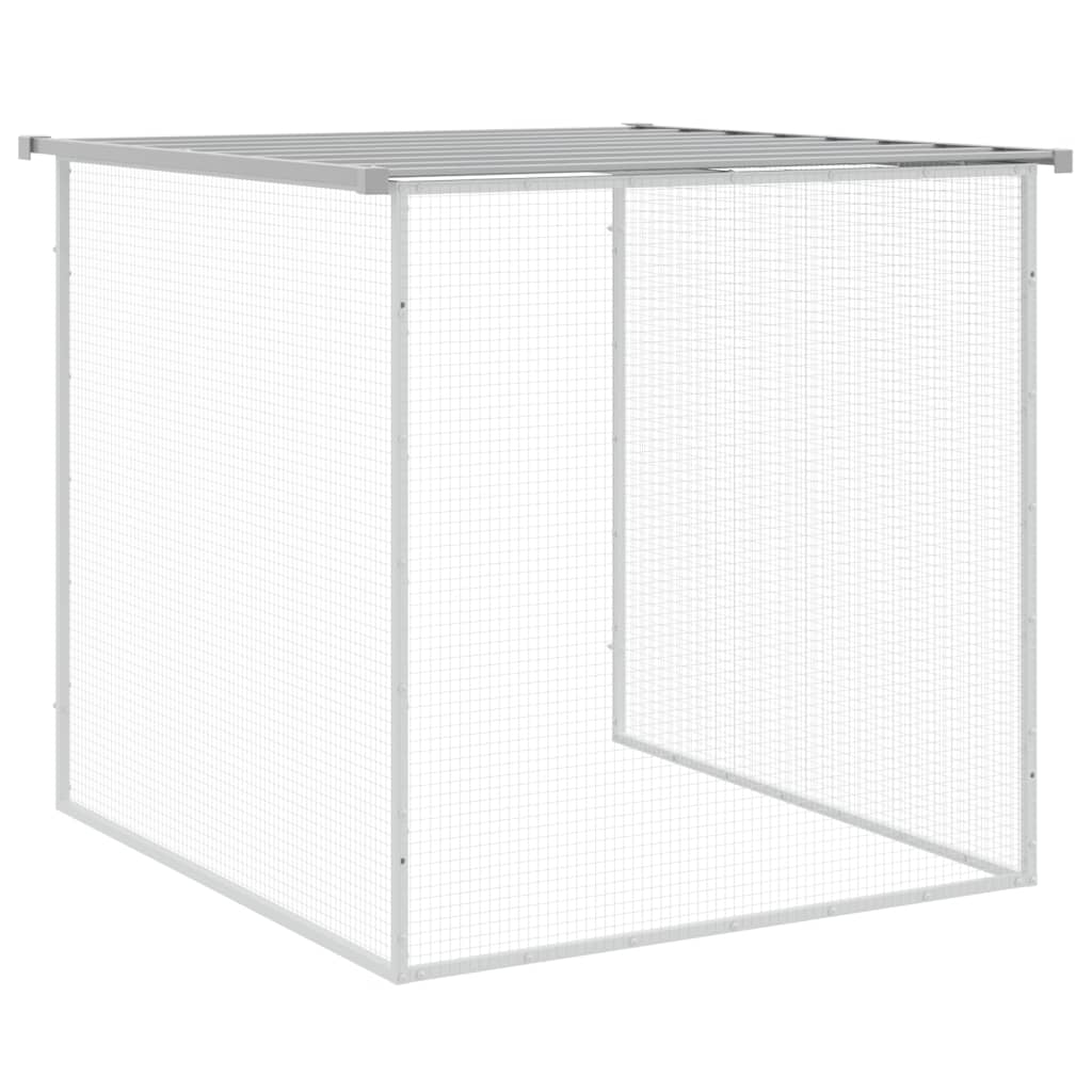 Klec pro kuřata se střechou světle šedá 603 x 98 x 90 cm ocel