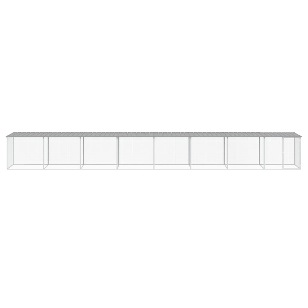 Klec pro kuřata se střechou světle šedá 803 x 98 x 90 cm ocel