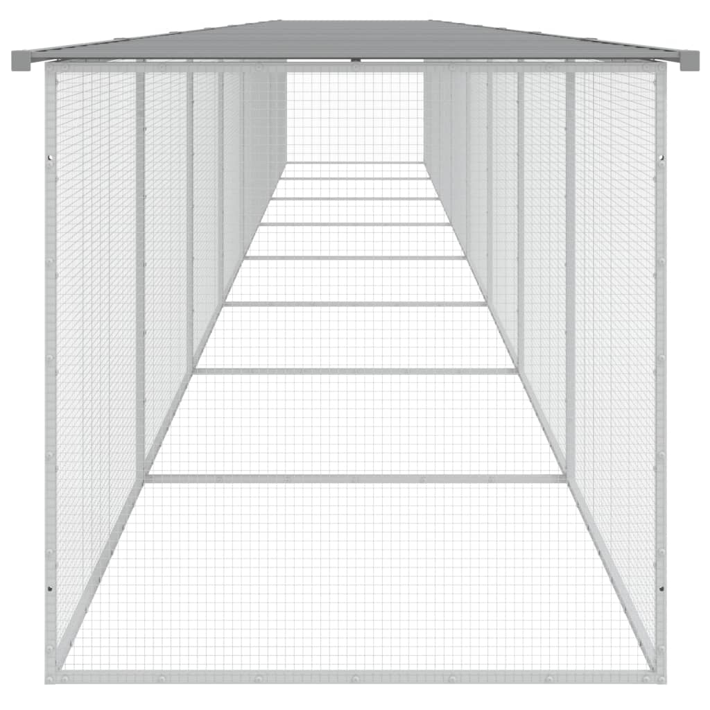 Klec pro kuřata se střechou světle šedá 803 x 98 x 90 cm ocel
