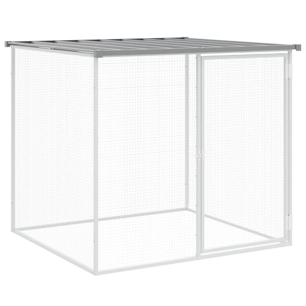 Klec pro kuřata se střechou světle šedá 803 x 98 x 90 cm ocel