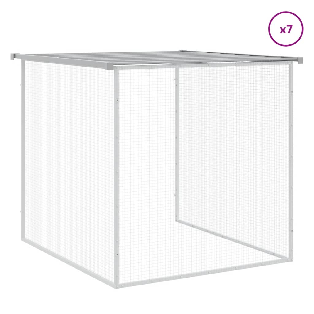Klec pro kuřata se střechou světle šedá 803 x 98 x 90 cm ocel
