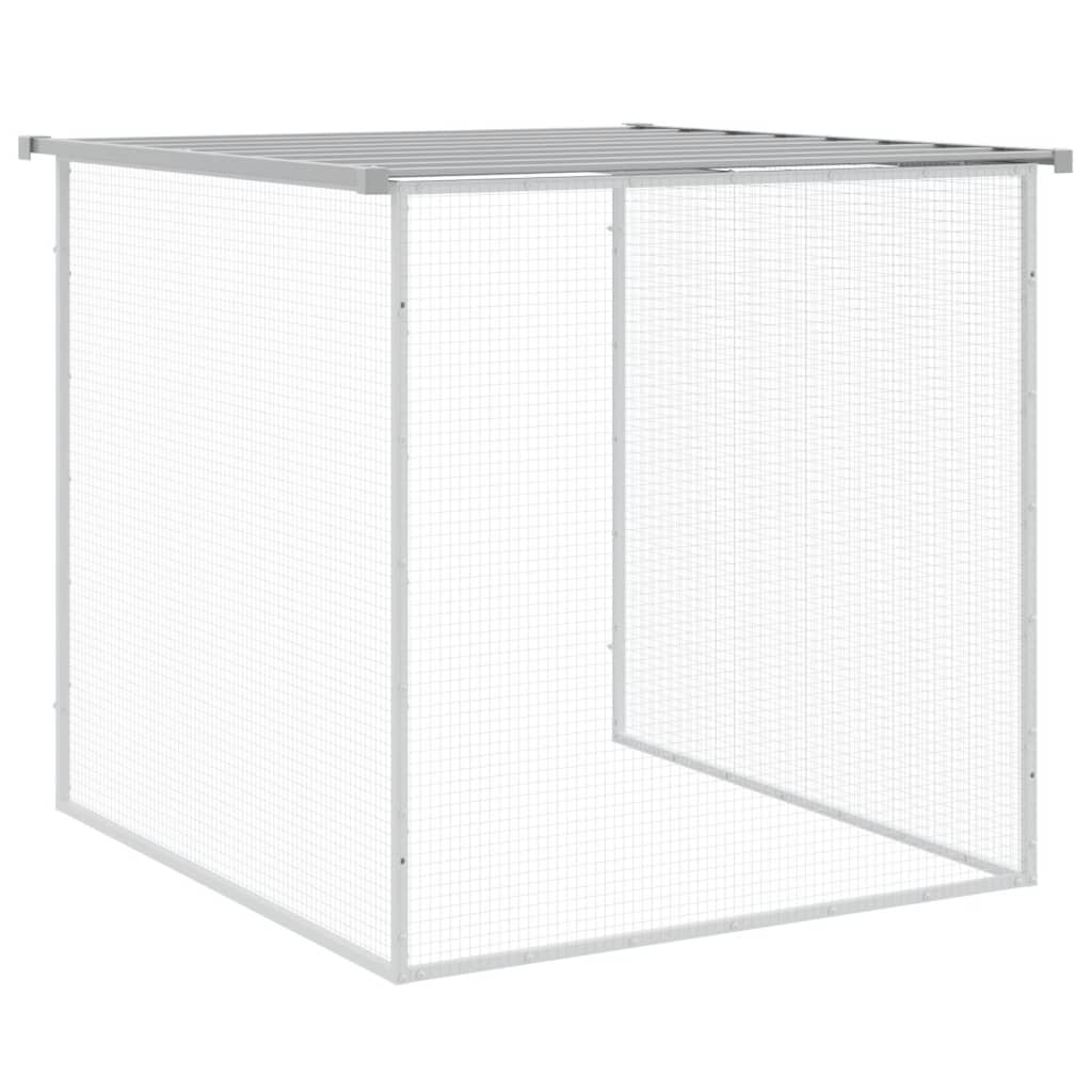 Klec pro kuřata se střechou světle šedá 803 x 98 x 90 cm ocel