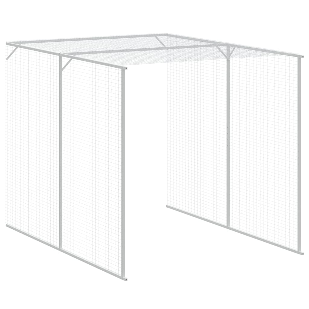 Kurník s výběhem antracitový 165x455x181 cm pozinkovaná ocel