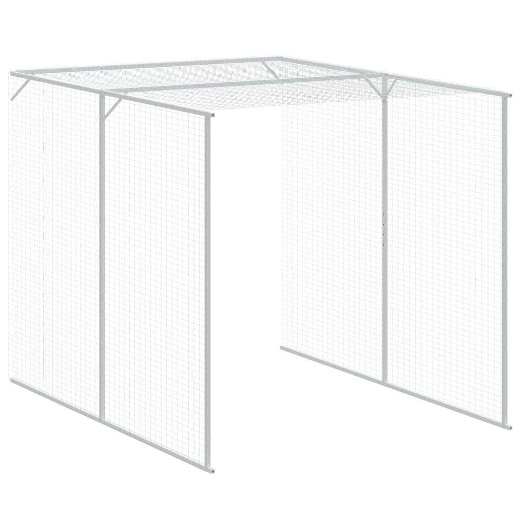 Kurník s výběhem světle šedý 165x455x181 cm pozinkovaná ocel