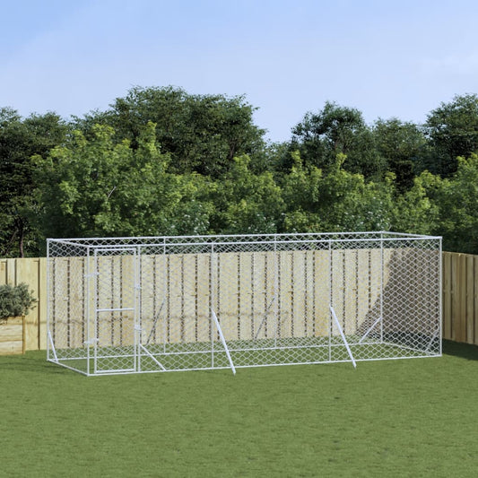Venkovní psí kotec stříbrný 6 x 2 x 2 m pozinkovaná ocel