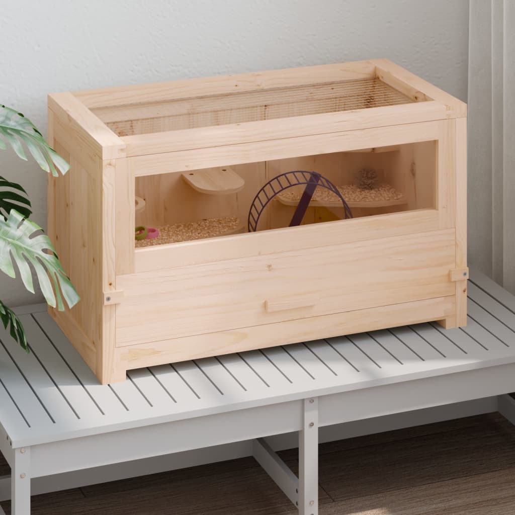 Klec pro křečky 60 x 30 x 35 cm masivní jedlové dřevo