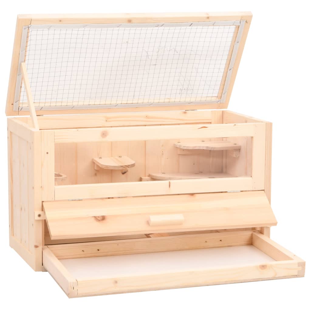 Klec pro křečky 60 x 30 x 35 cm masivní jedlové dřevo