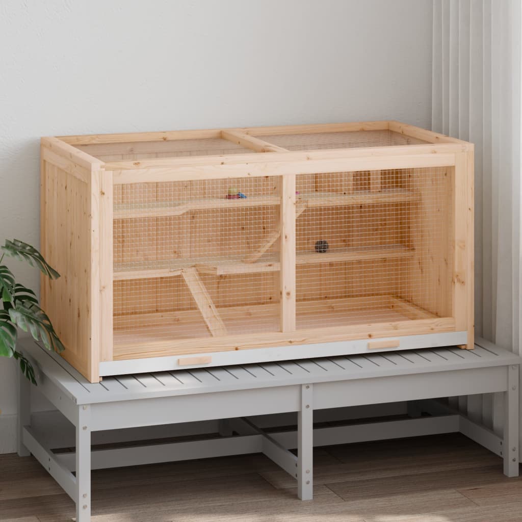 Klec pro křečky 104 x 52 x 54 cm masivní jedlové dřevo
